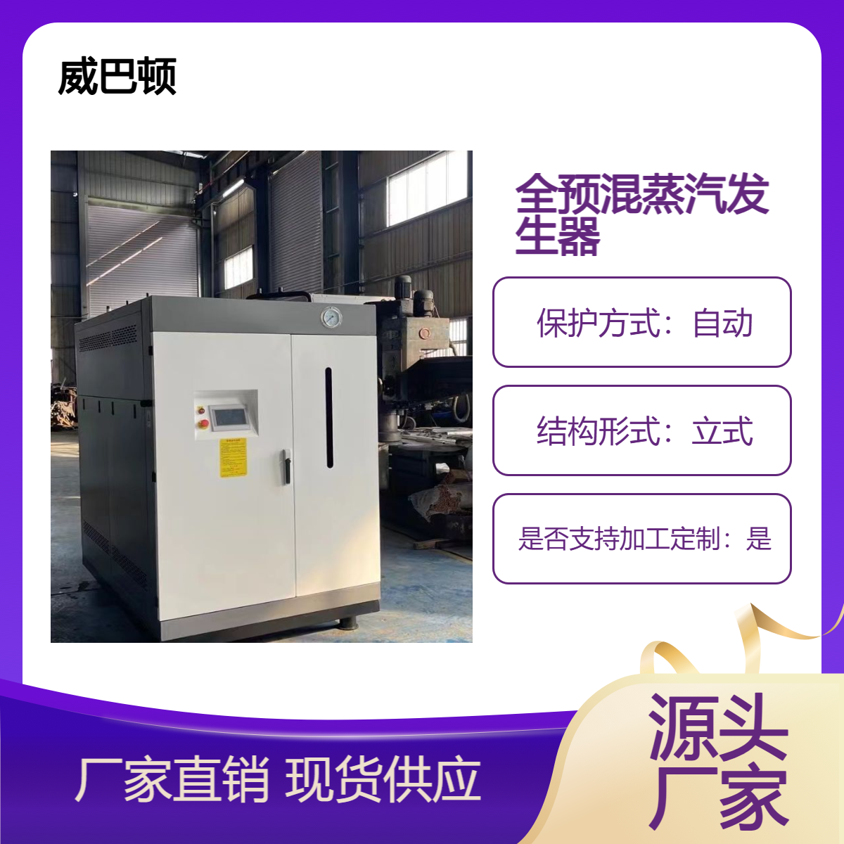 冷凝蒸汽锅炉新型智能化全自动低氮燃烧蒸汽发生器体积小出蒸汽快