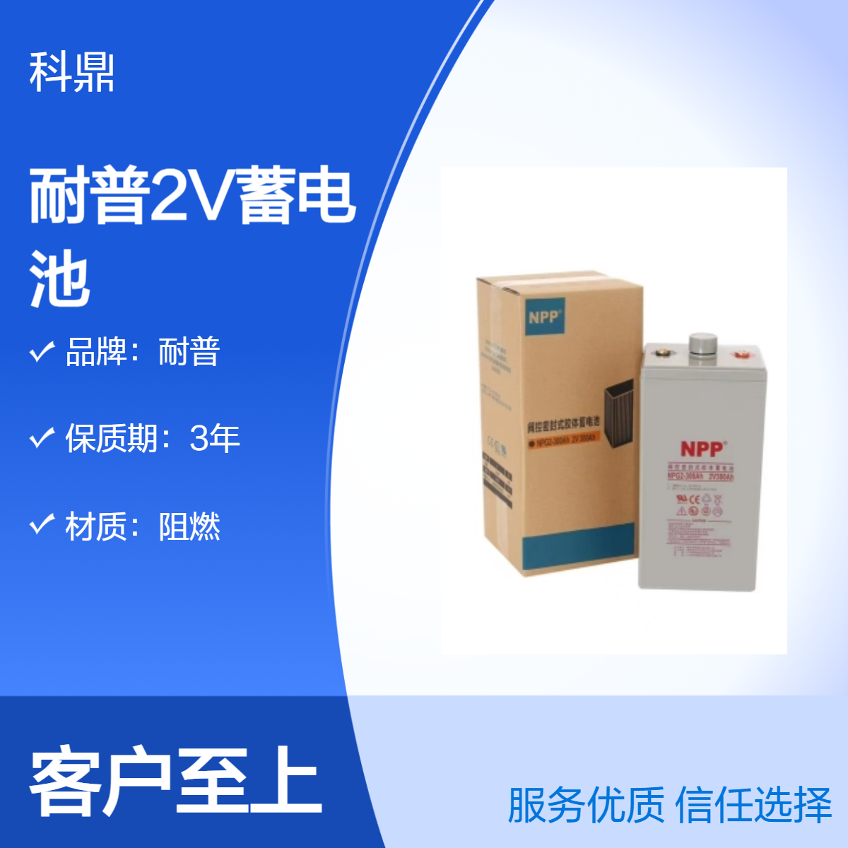 耐普2V铅酸蓄电池NPG系列 阻燃免维护 泰尔认证 全国联保