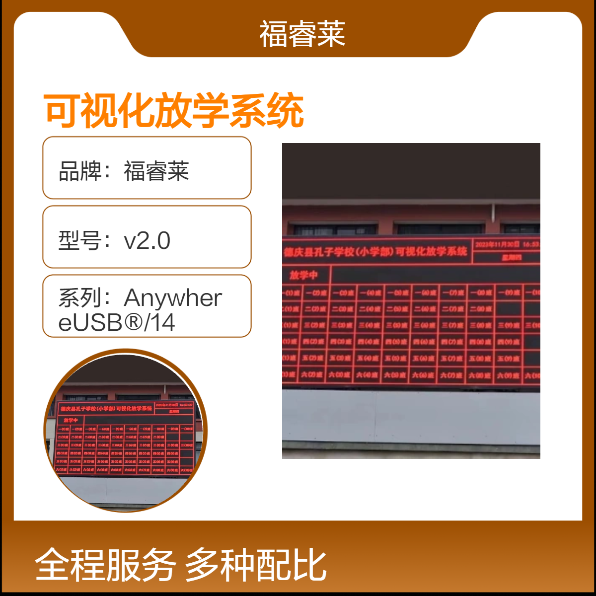 可视化放学系统福睿莱V2.0网线接口盒装软件 含RG45端口