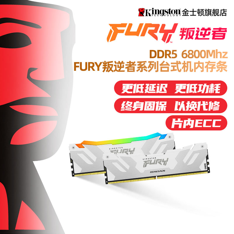 顺丰金士顿叛逆者ddr5 6800频率16G/32G套条台式机超频电脑内存条