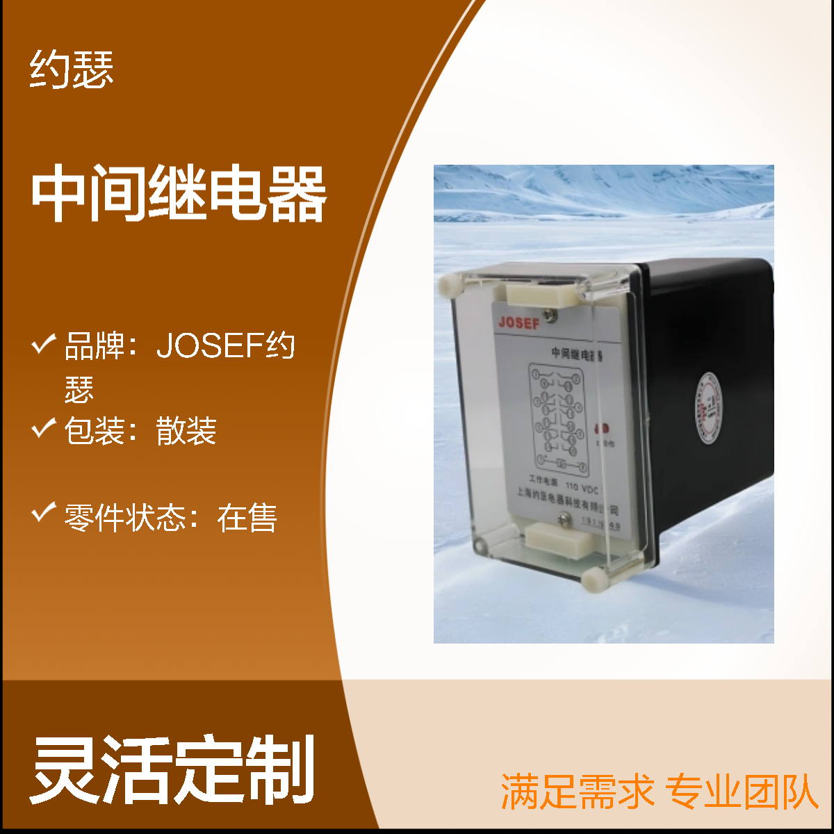 JOSEF约瑟 ZJY-422中间继电器 110VDC AK-11 板后安装