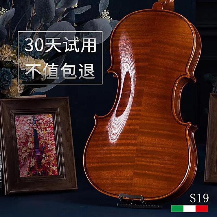 雅卡萨天然虎纹小提琴手工实木演奏考级初学者级中提琴弦乐器