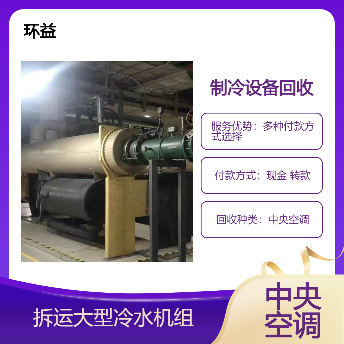 广 州番禺区二中央空调回收 拆收螺杆冷水制冷设备 收购溴化锂机组