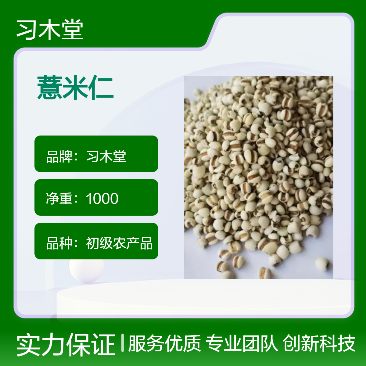 产地直售 薏米仁 当年新货 干净 无杂质 各种规格 品质正宗