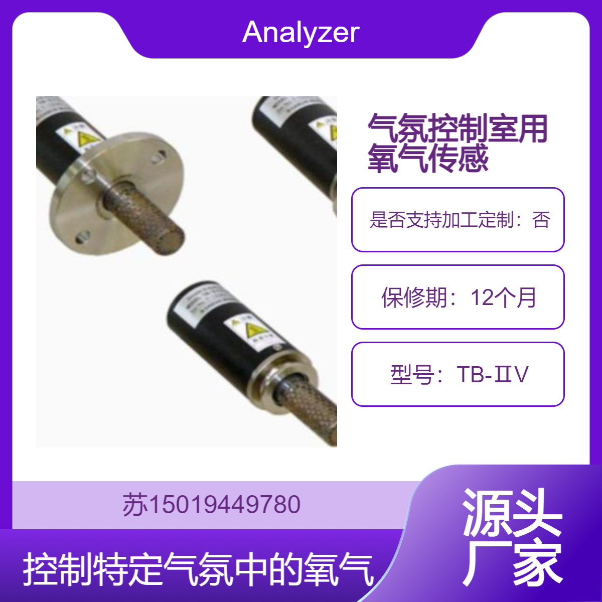 TB-ⅡV氧气传感器 用于控制特定气氛中的氧气含量Analyzer日本原装