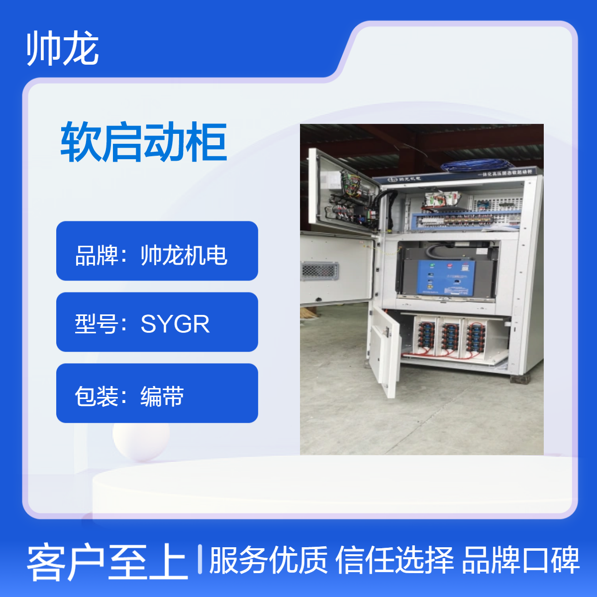 帅龙机电SGR型高压固态软启动柜 启动稳定 鼠笼电机起动柜