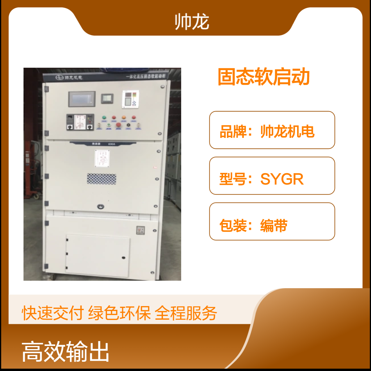 帅龙机电SGR型高压固态软启动柜500kw球磨机 空压机启动器
