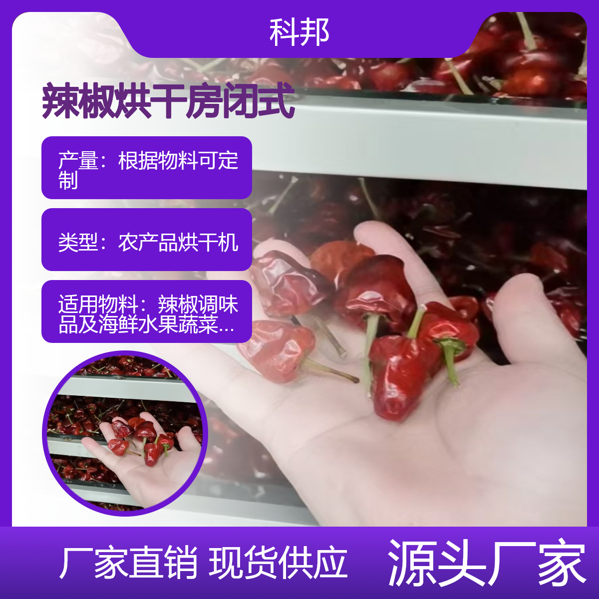 干燥农产品的设备箱式 辣椒烘干房多层托盘 青红菜椒干燥机蒸汽