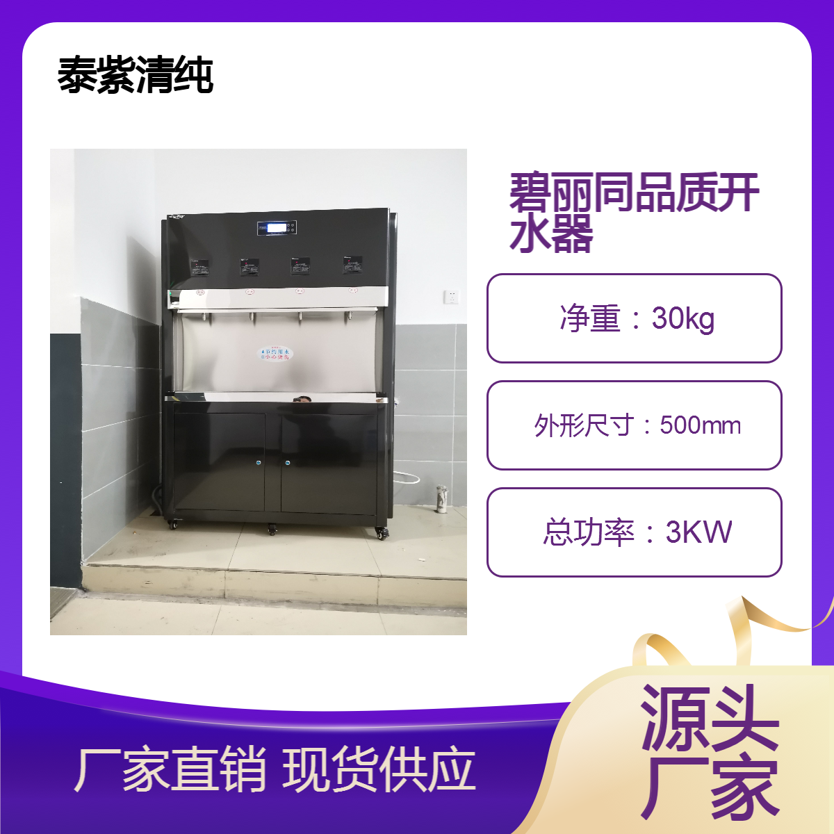 碧丽同品质不锈钢开水器节能源头饮水机生产厂家泰紫清纯