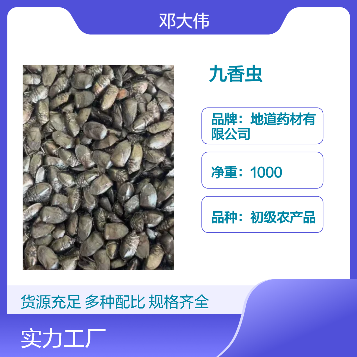 原色九香虫原药材 优选佳品 散装3年保质期药材地道