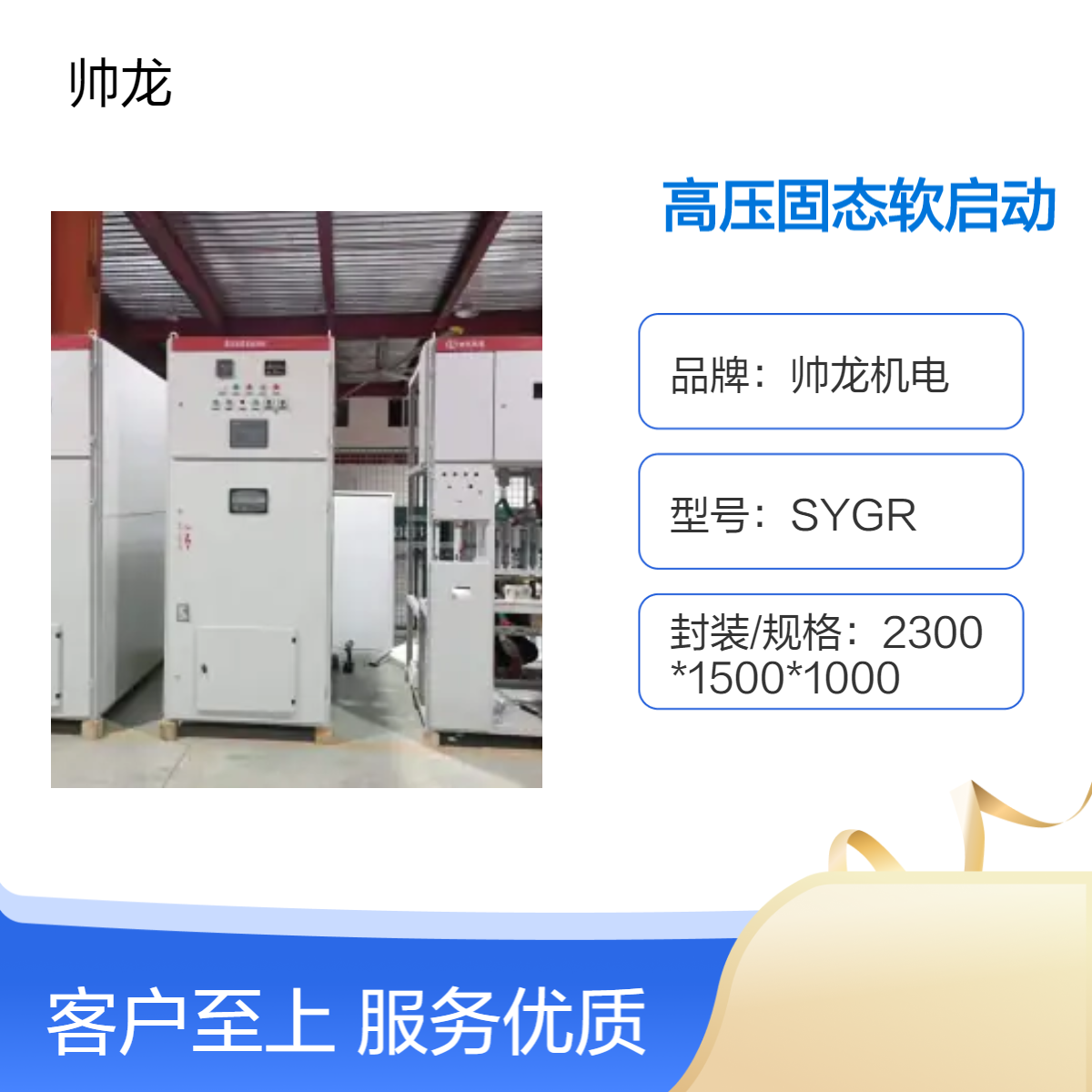 帅龙机电SGR型号一体化高压固态启动柜 高压电机控制柜