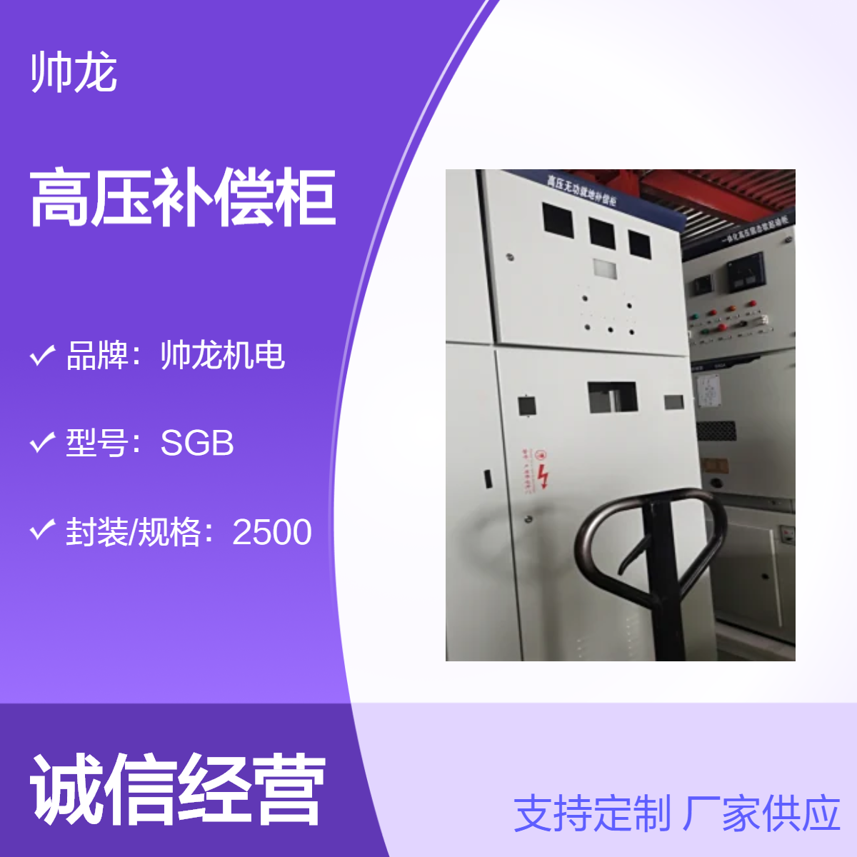 帅龙机电SGB型10k补偿设备300kvar高压电容补偿柜