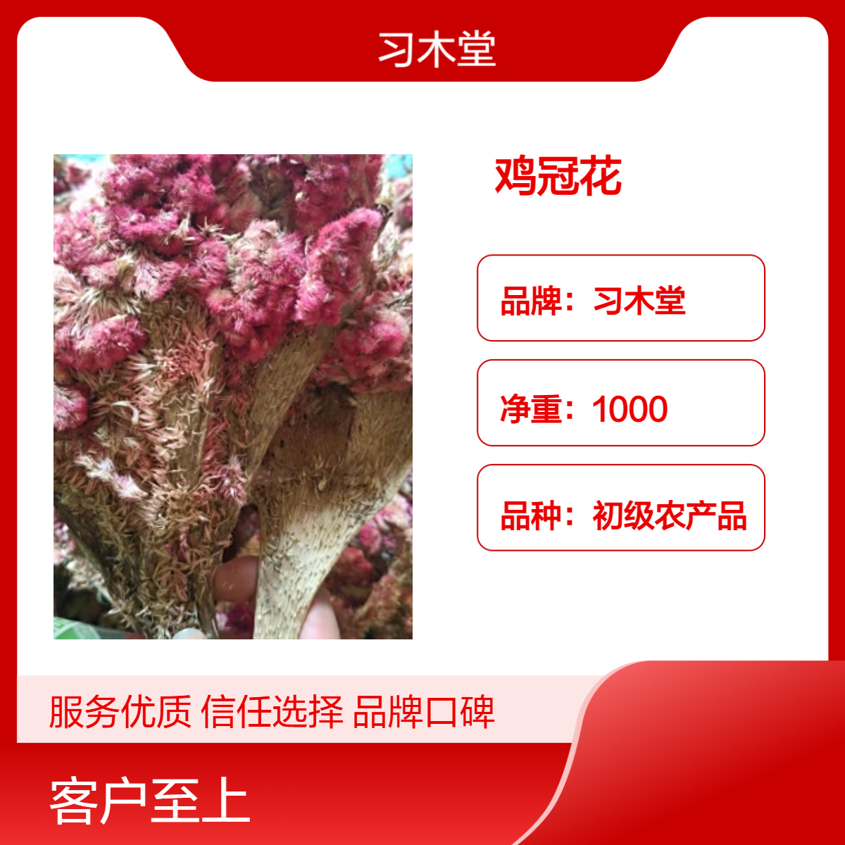 正宗 鸡冠花 产地直售 各种规格 新货 无硫 原产地种植