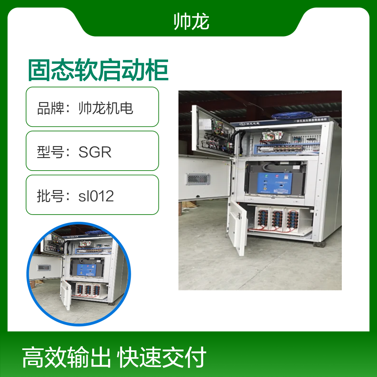 帅龙机电SGR型高压固态软启动柜 500kw空压机起动装置