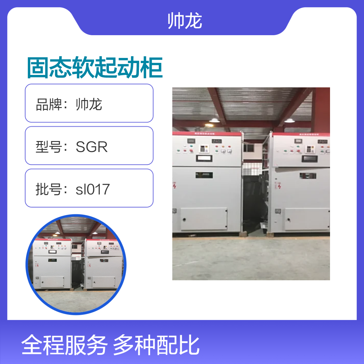帅龙SGR型高压固态软启动控制柜 大型电机起动柜