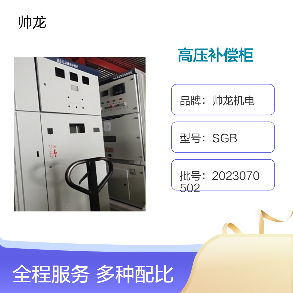 帅龙机电SGB型高压补偿装置 电容补偿柜 经济实惠