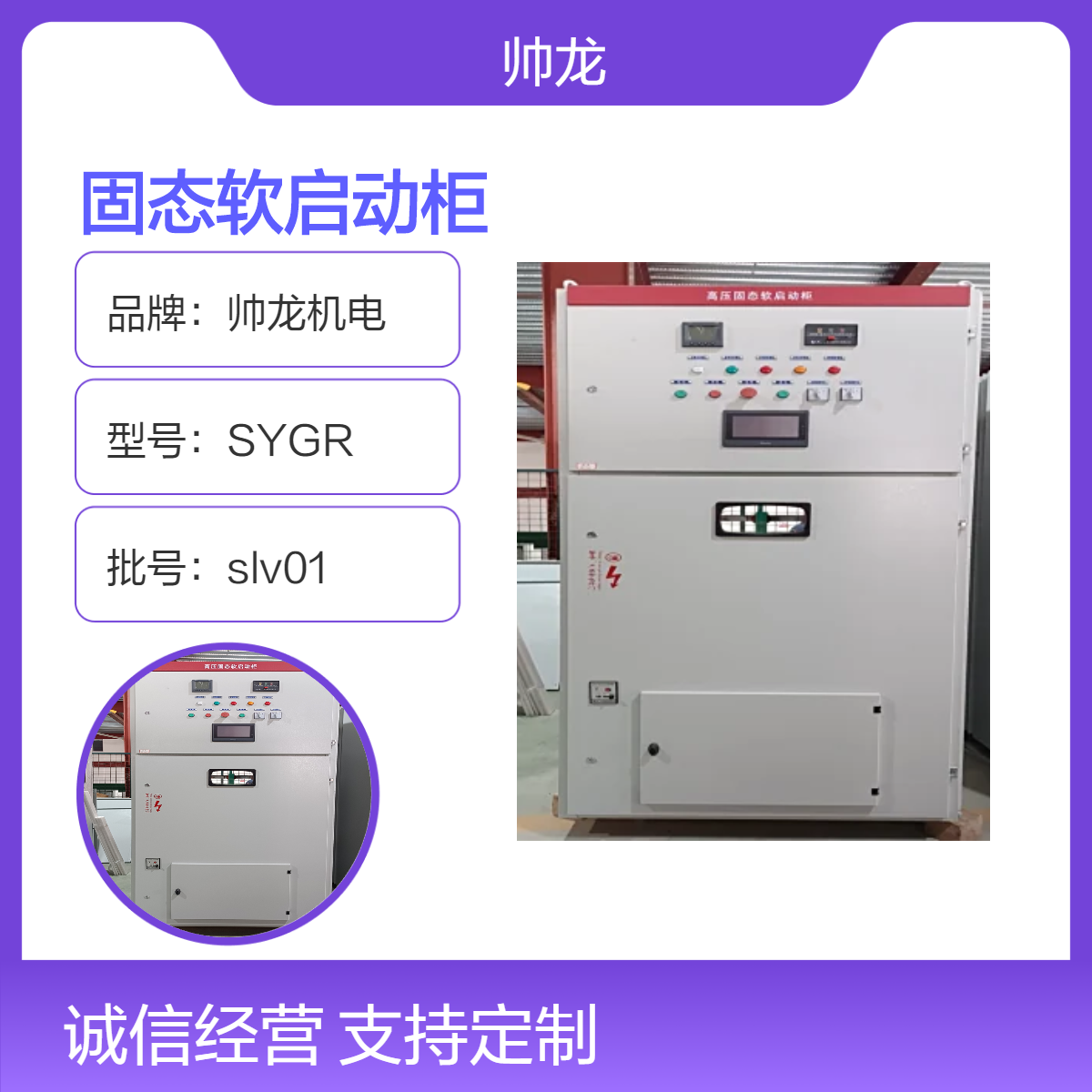 帅龙机电SGR型固态软启动柜 1500kw高压电机软起动