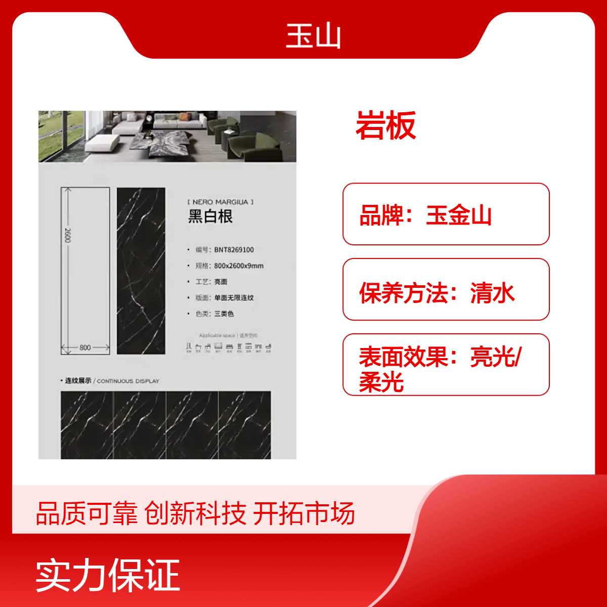 1000x3000大规格岩板瓷砖精装修工程室内砖全瓷薄板玉金山品牌