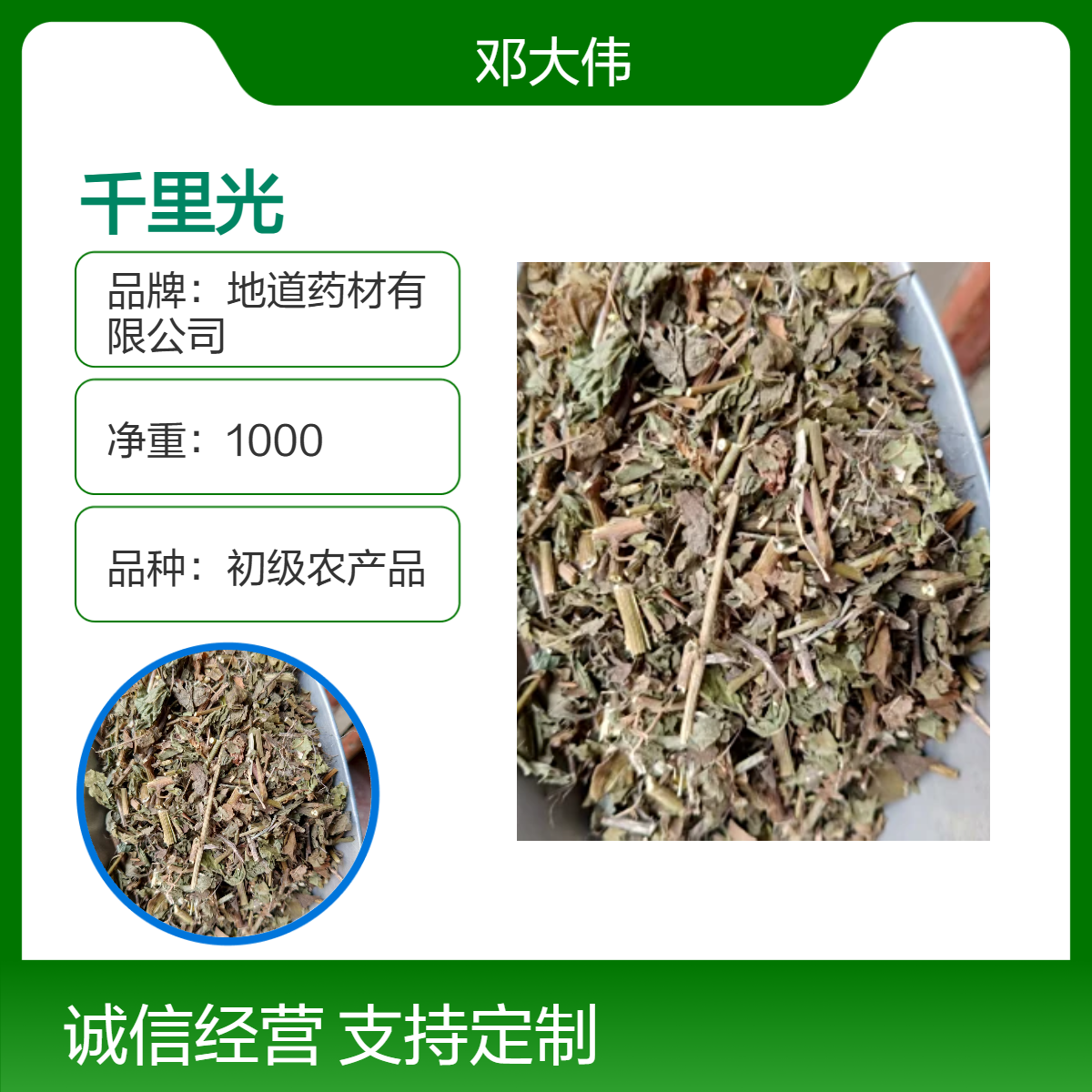 原色初级农产品千里光药材 优质佳选 散装3年保质期