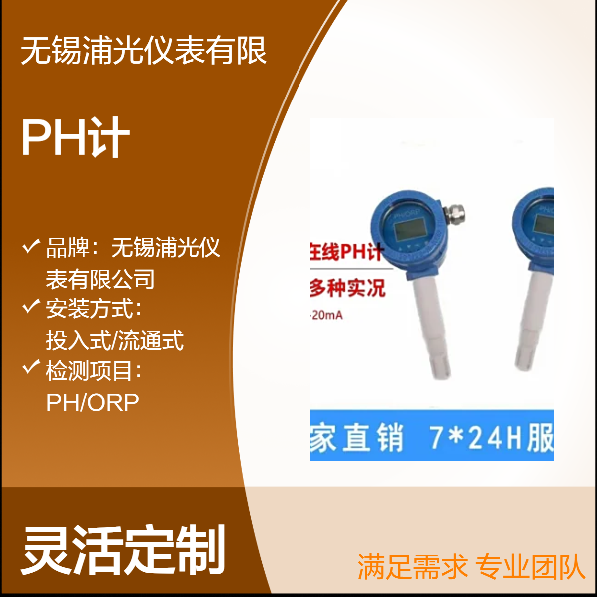 一体式在线防爆PH计投入式测量水处理不锈钢工业分析检测仪