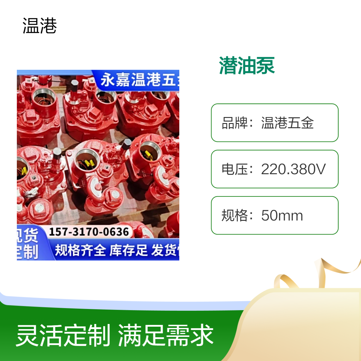 防爆 电动 油库加油站罐 汽油柴油 潜油泵 QYB-150