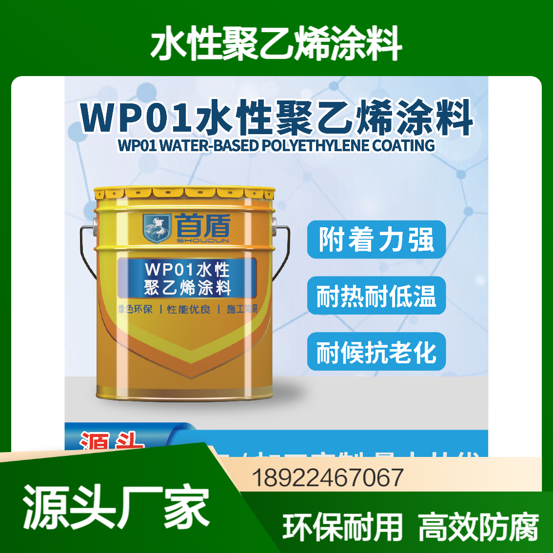 WP01水性聚乙烯涂料 环保防腐 耐候性强 室内外通用