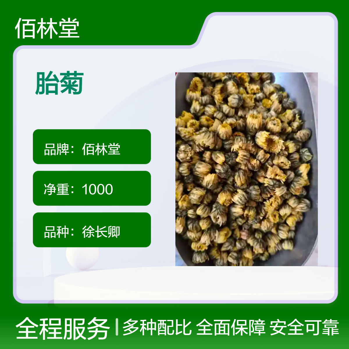 佰林堂一级胎菊1000g 徐长卿品种 阴凉干燥储存 初级农产品