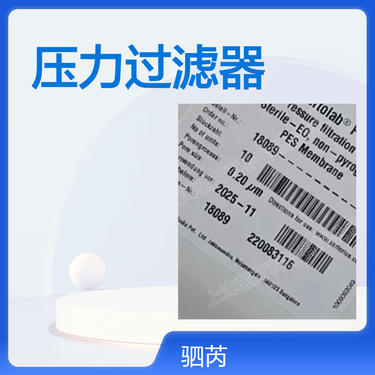 18089-D 赛多利斯Sartolab P20压力过滤器孔径0.2 m直径61mm