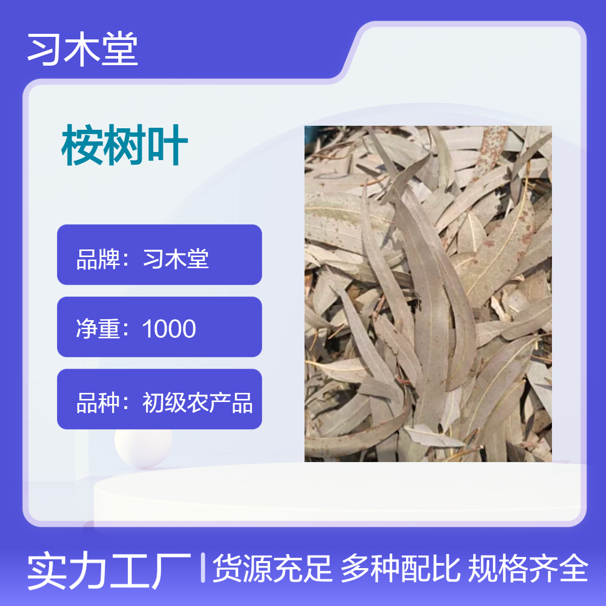 习木堂 批发 桉树叶 当年新货 无硫 干净 品质好 包邮