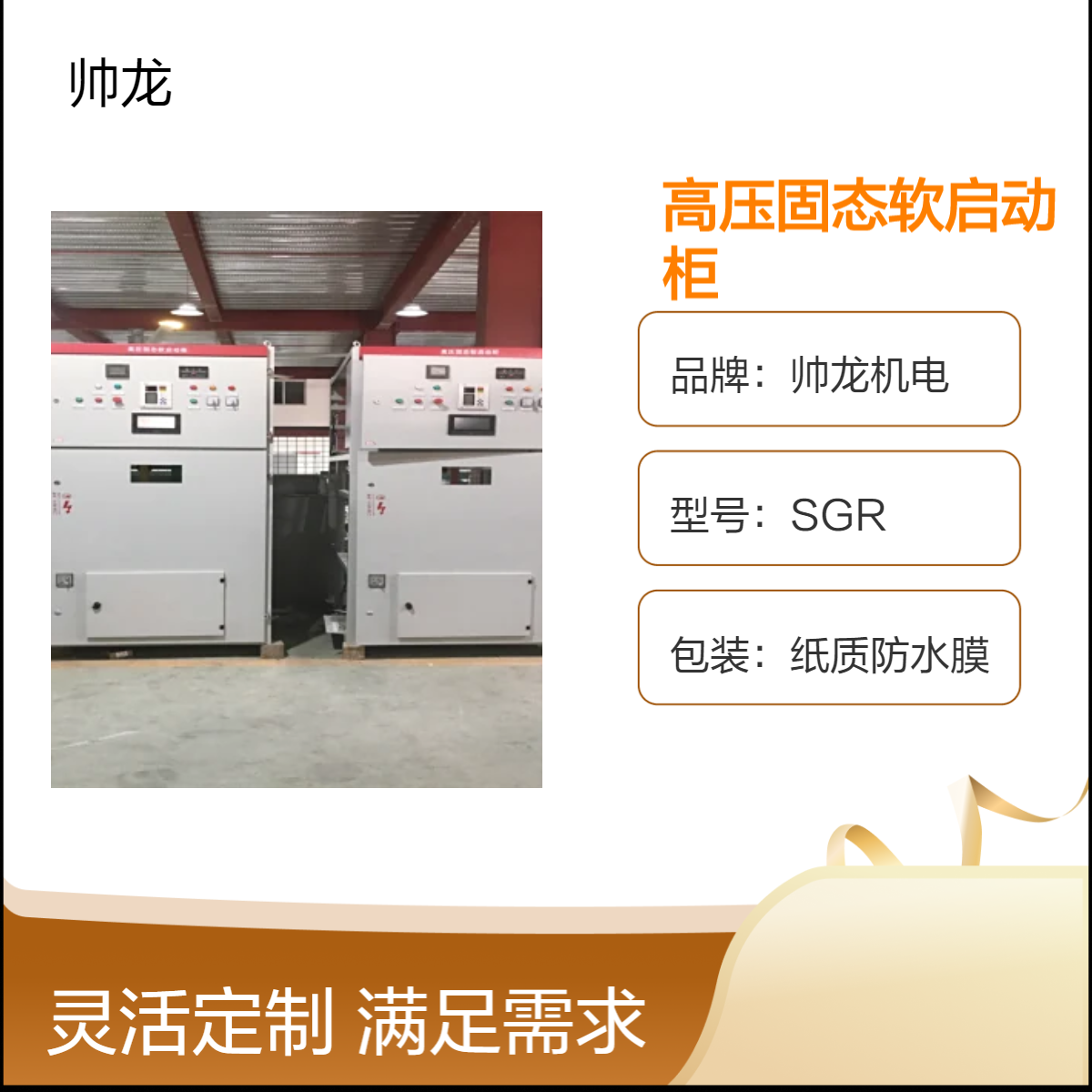 帅龙机电SGR高压固态软启动柜 配电室高压电机起动柜