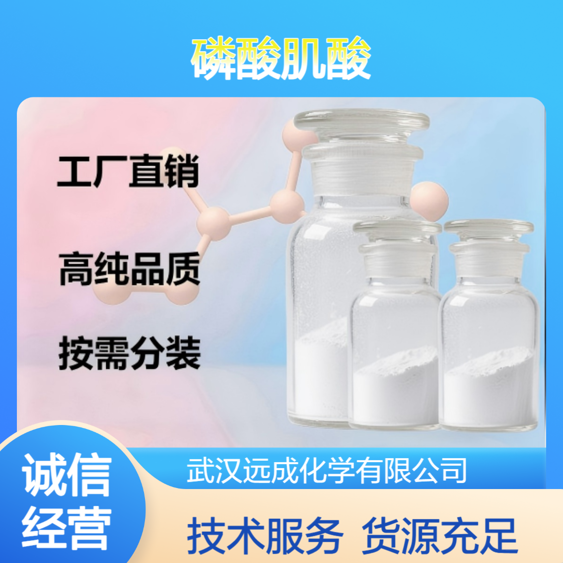 磷酸肌酸 N-[亚氨基(膦氨基)甲基]-N-甲基甘氨酸 67-07-2 含量99%