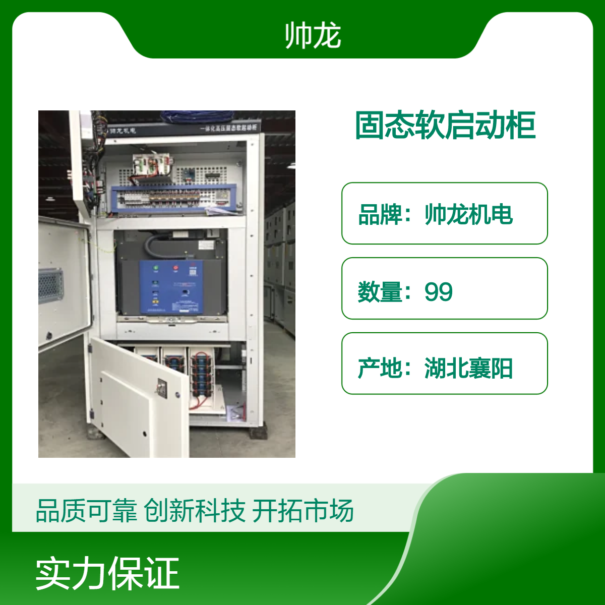 帅龙机电SGR一体化高压固态软启动柜 电机起动柜 免维护 送质保