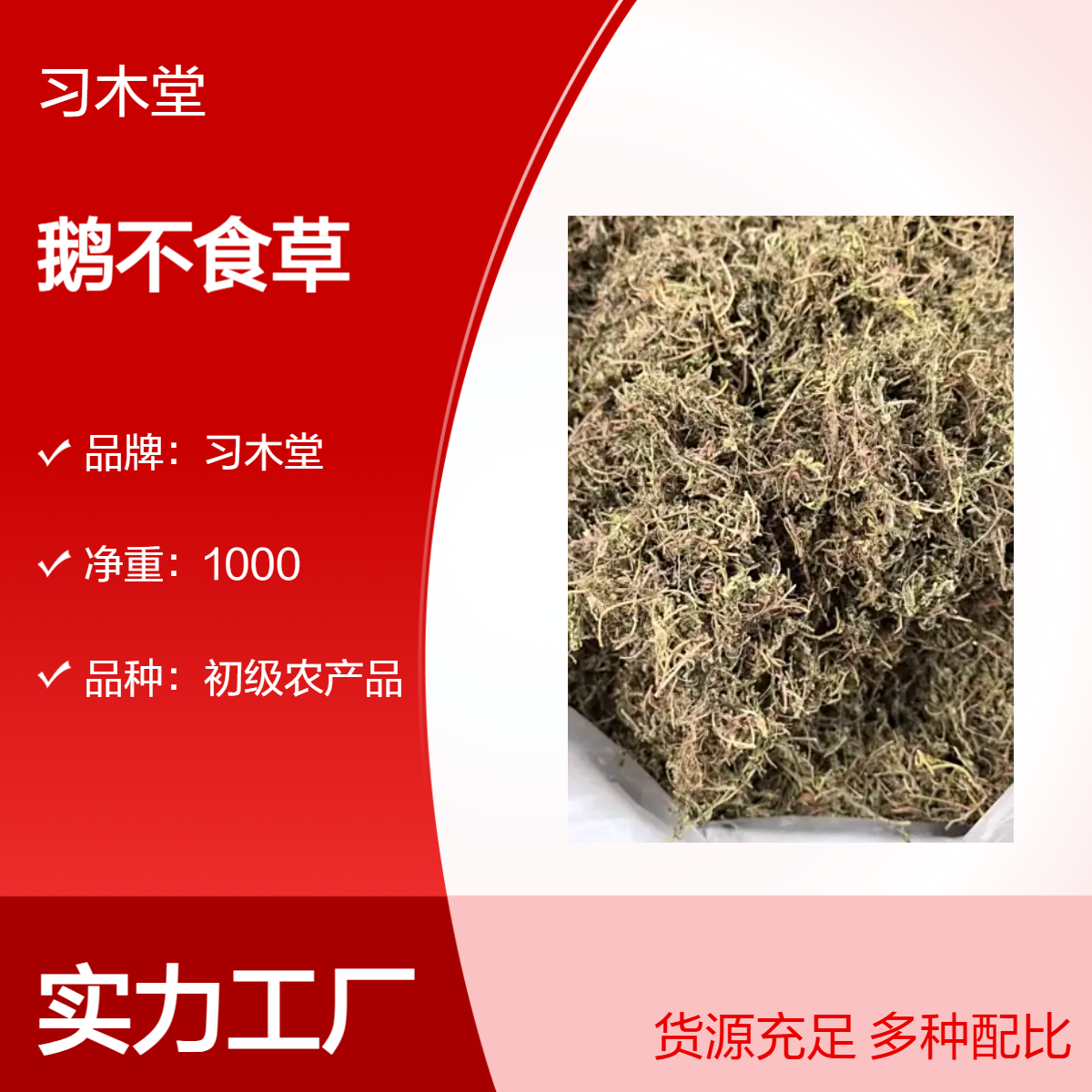 习木堂 批发 鹅不食草当年新货 无硫 自然晒干 品质好
