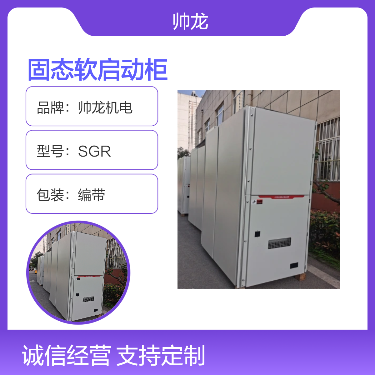 帅龙机电SGR一体化高压固态软启动柜 高效电机启动方案