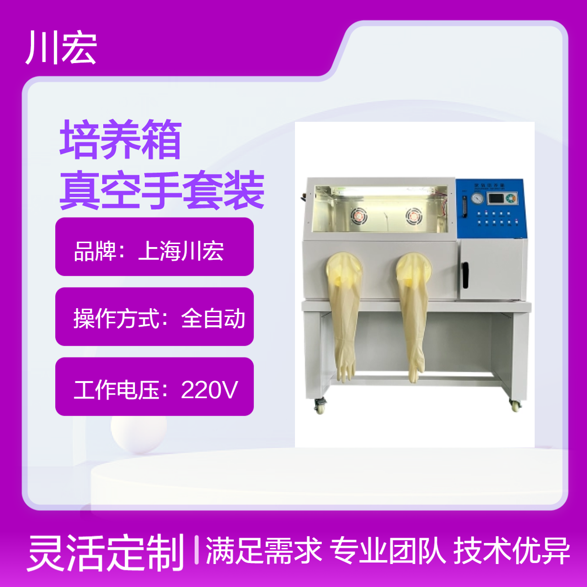 川宏仪器厌氧培养箱 YQX-II 常规微需氧真空手套装置