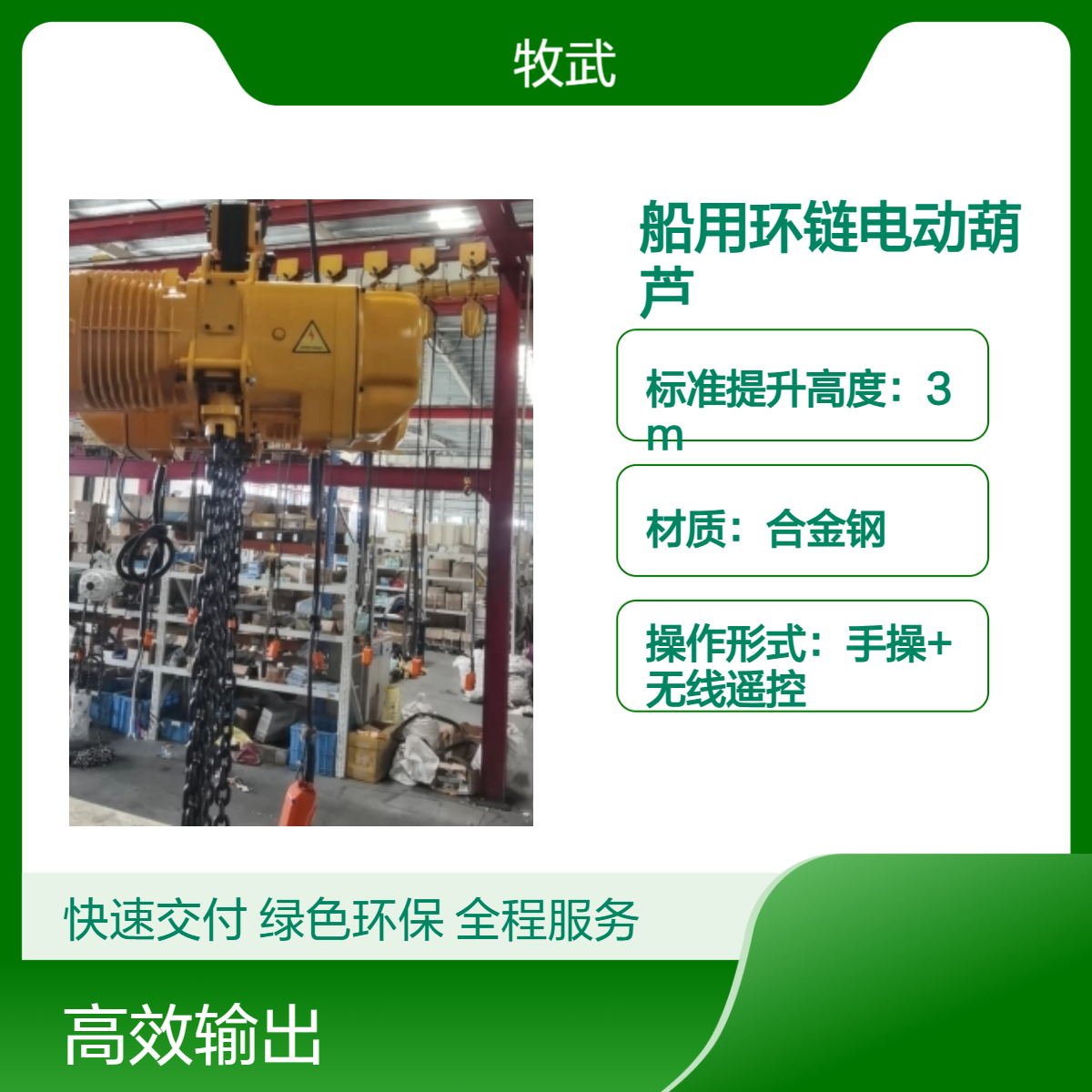 船用环链电动葫芦10T 380V合金钢材质CCS船级社认证 船厂码头适用
