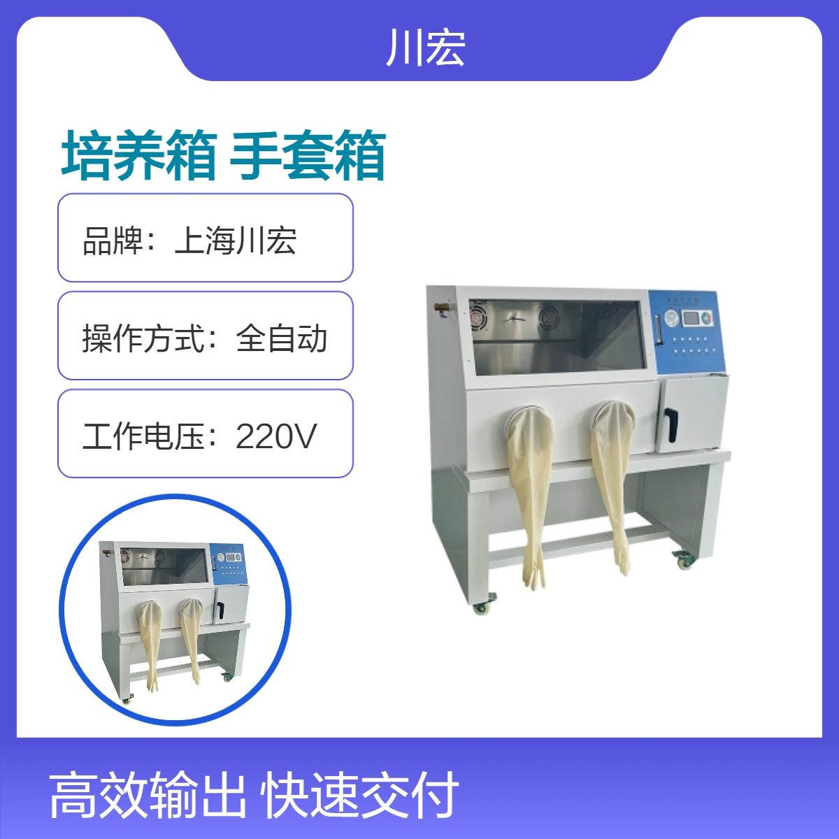 厌氧培养箱YQX-III紫外线灭菌高精度密闭性无氧环境手套箱