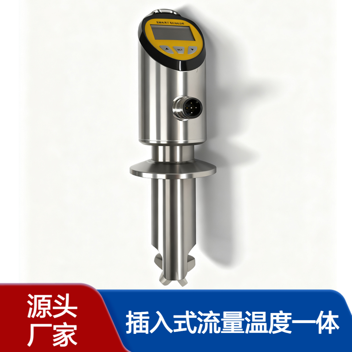 OLED显示器流量温度一体式传感器 插入式叶轮流量计控制器