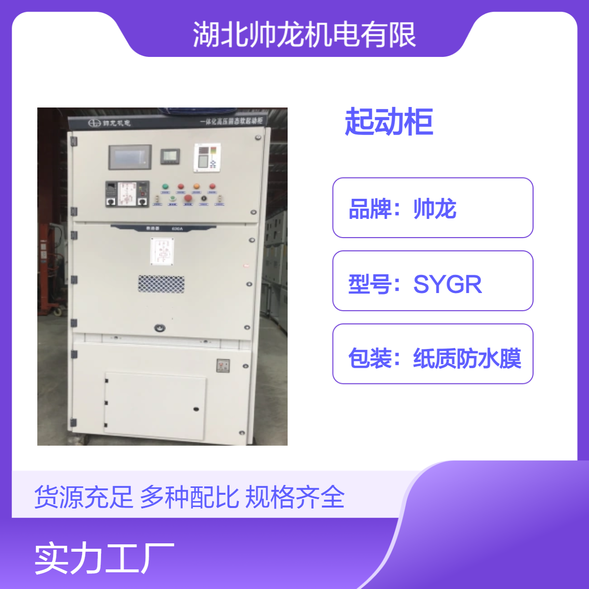 帅龙SGR起动柜 一体化高压固态软启动柜 控制柜