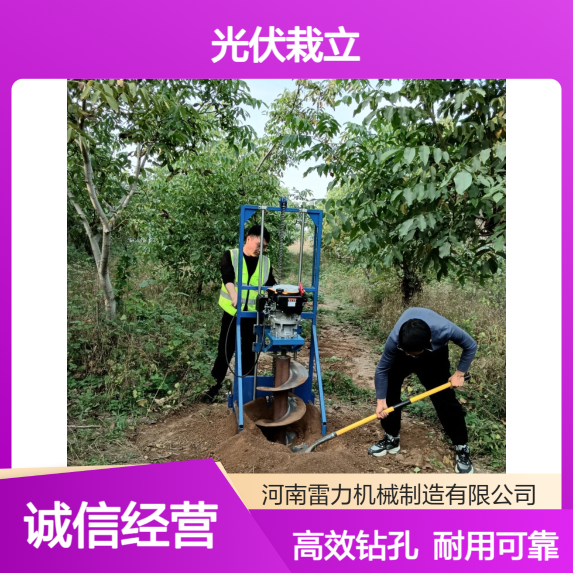 光伏栽立埋桩开孔机 小蜜蜂引孔冲击钻机大功率两用型省心