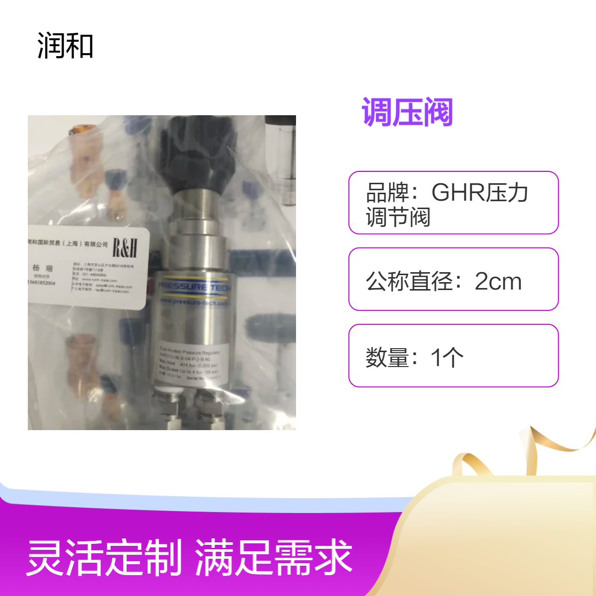 PRESSURE TECH进口PP材质调压阀 公称直径2cm 通用适配