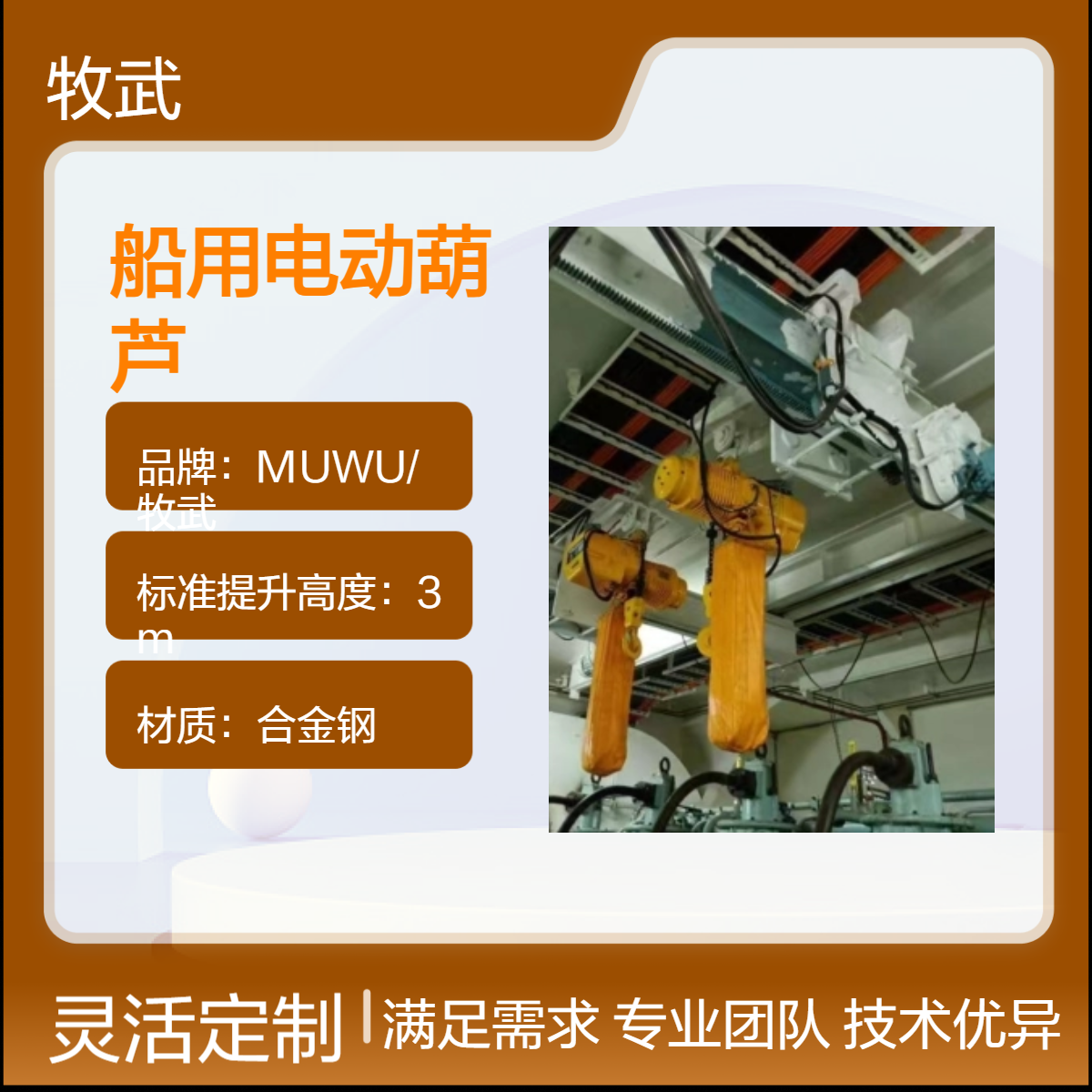 1T船用电动葫芦 环链结构460V电压 齿条跑车 CCS船级社产品证书