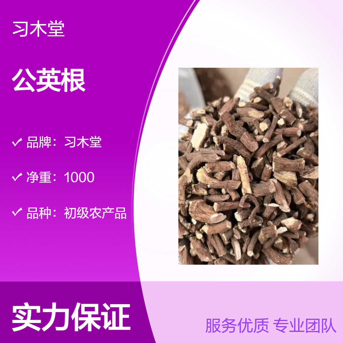 习木堂 批发 中药材 公英根 当年新货 无硫 各种规格 散装