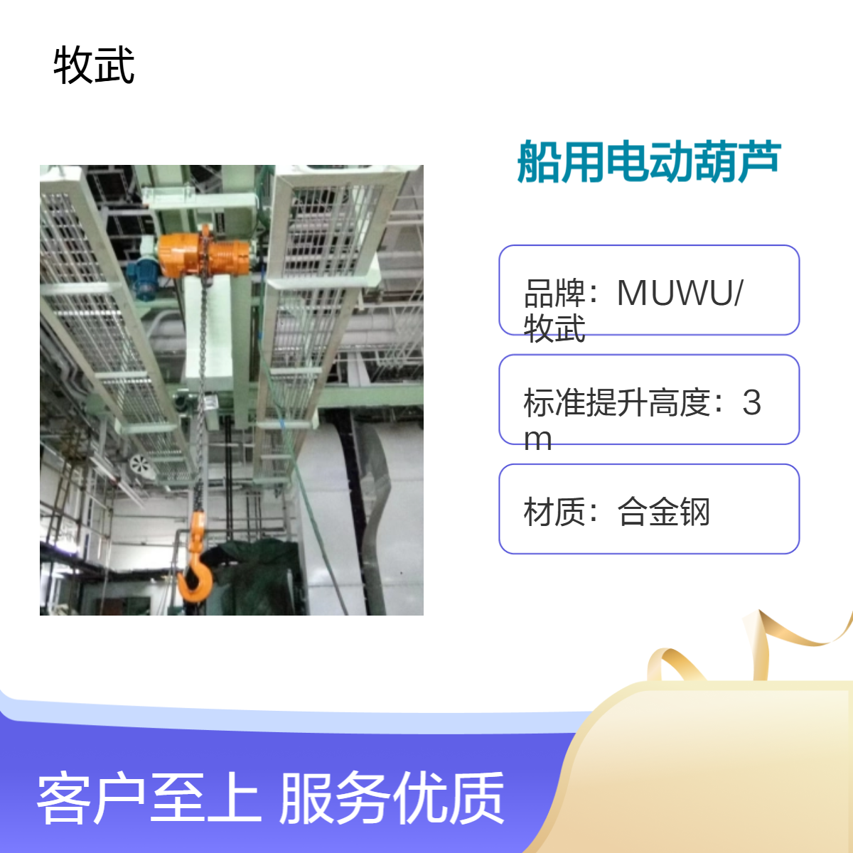 4.5T船用电动葫芦 CCS船级社产品认证 环链结构8m起升 船厂码头专用