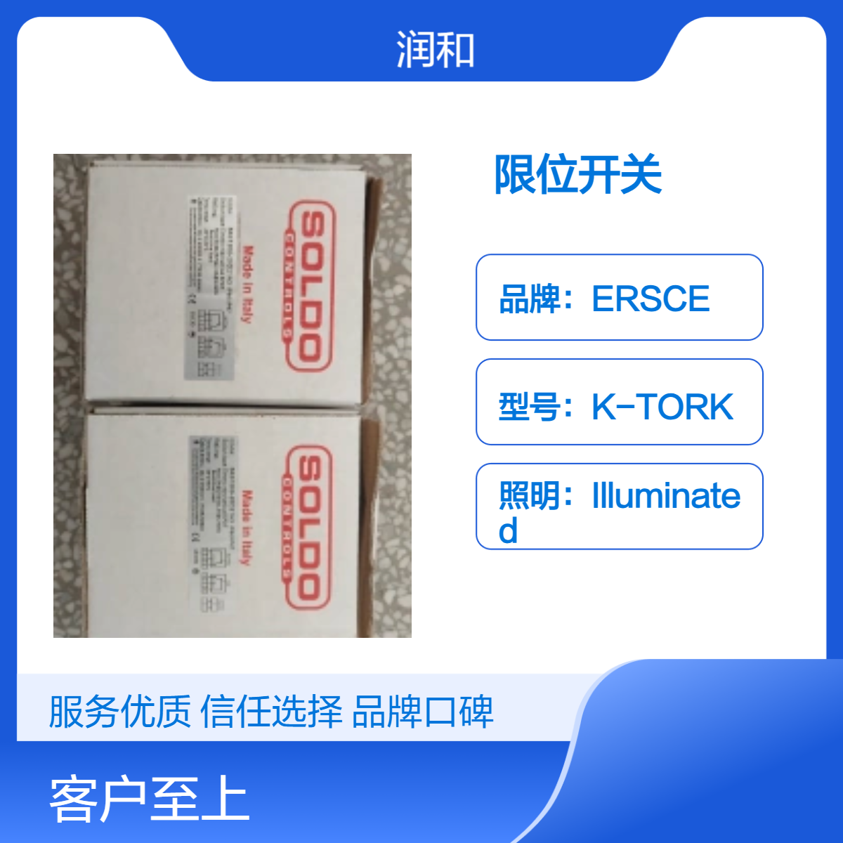 SOLDO Soldo型号限位开关 LED灯Cable致动器 IP30防护盒装