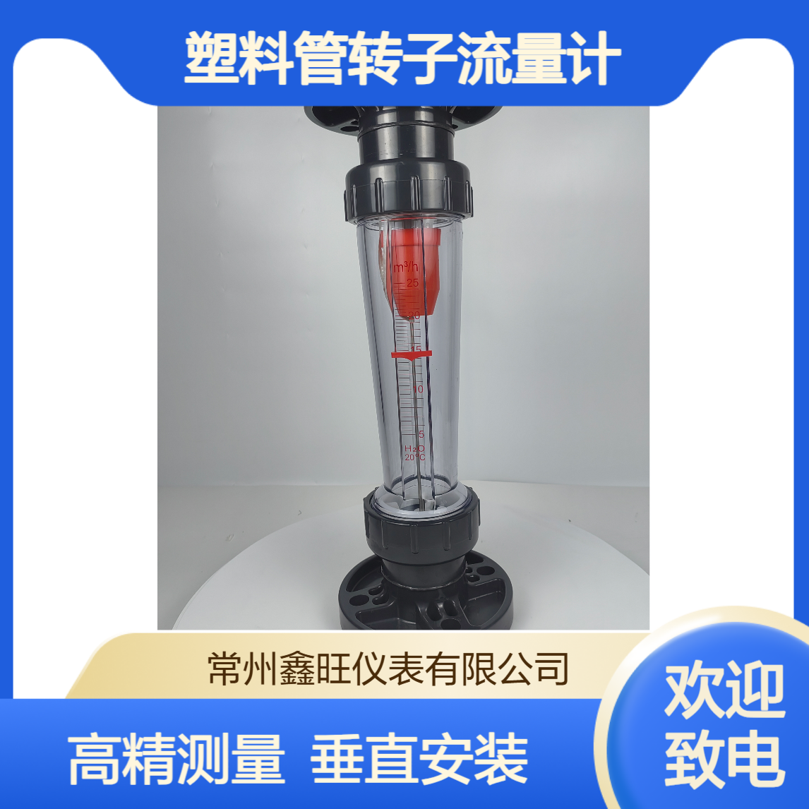 鑫旺LZB-65S长管型反渗透膜用塑料管转子流量计 垂直安装2.5级精度
