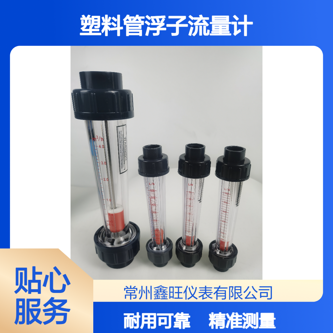 鑫旺LZB-300S塑料管浮子流量计 法兰连接 60℃耐温0.6MPa压力测量