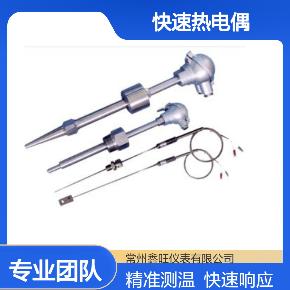 鑫旺KS-602/604快速热电偶 24V螺纹安装 不锈钢材质液体测温300℃