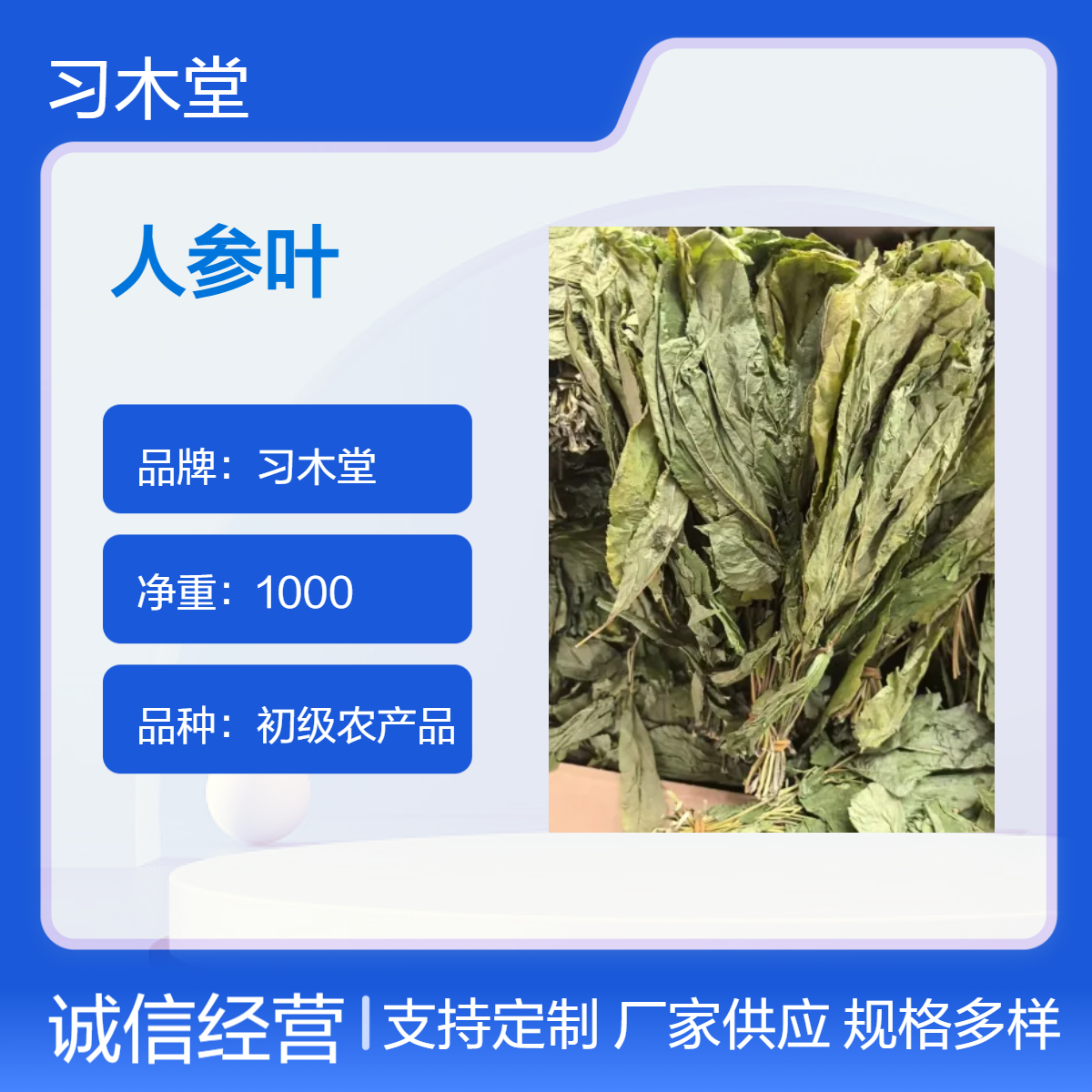 人参叶 批发 当年新货 无杂质无硫 品质好 产地直售 各种规格