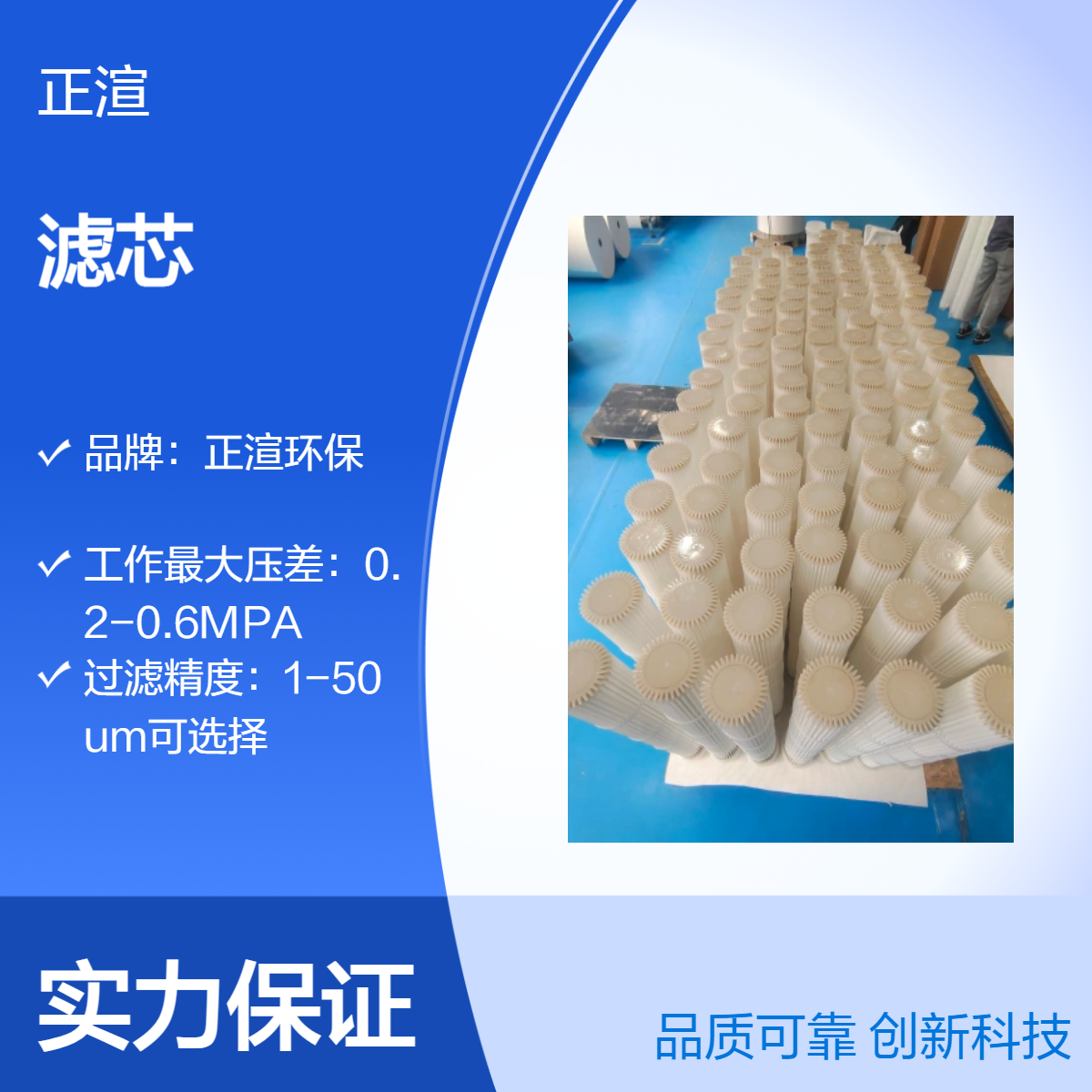 正渲环保 过滤面积60进出口径1.6原水压力304骨架滤芯